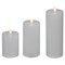 Northlight LED Solid Flameless Flickering Wax Pillar Candles - 8" - White - Set of 3